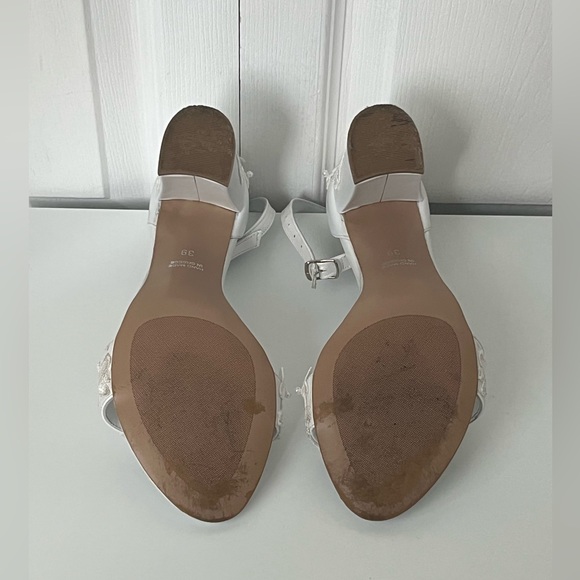 👰‍♀️Bridal Sandals - White Leather with Pearls and Lace, handmade in Eur… - Picture 10 of 12